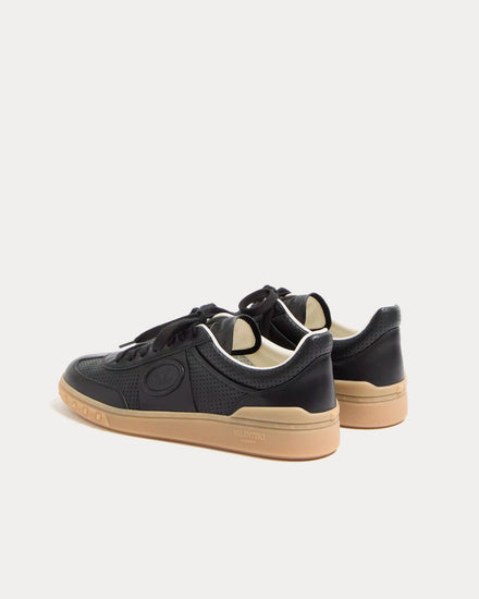 Valentino Upvillage Perforated Nappa Leather Black Low Top Sneakers - 4