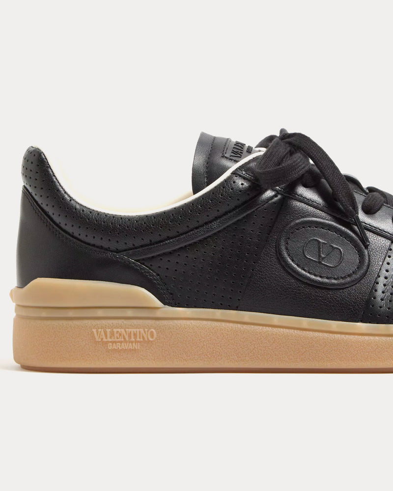Valentino Upvillage Perforated Nappa Leather Black Low Top Sneakers - 5