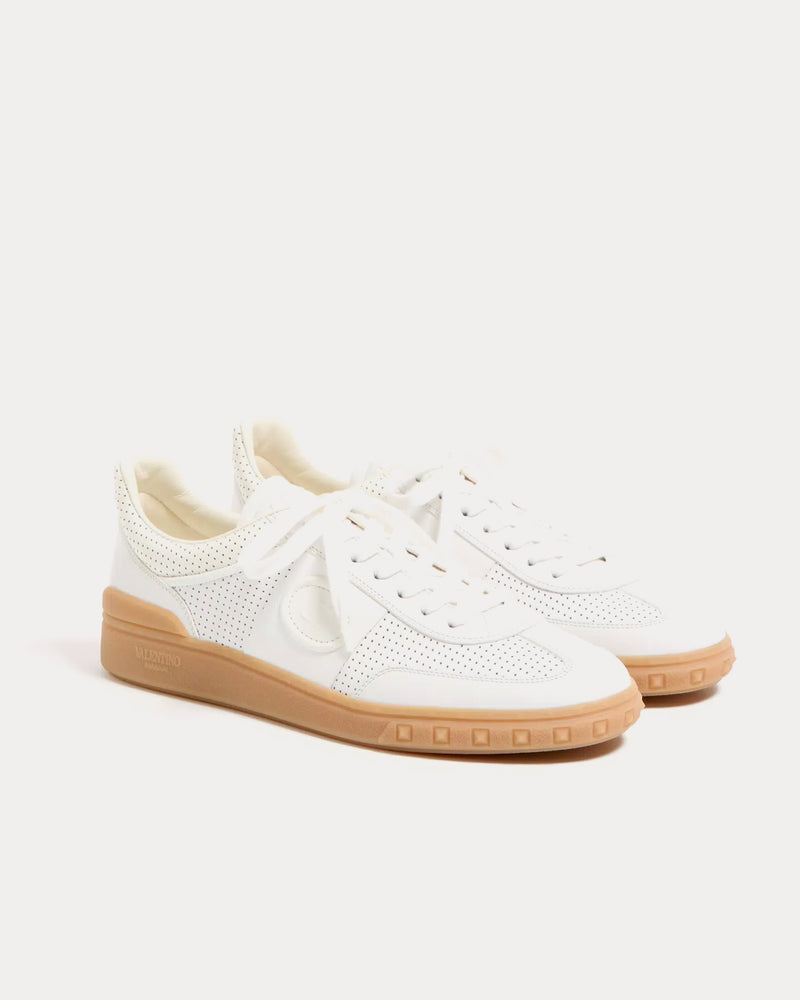 Valentino Upvillage Perforated Nappa Leather White Low Top Sneakers - 3