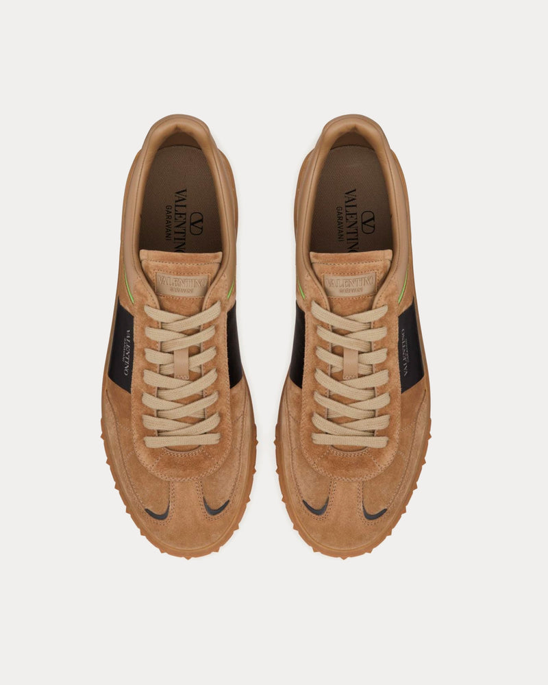 Valentino Upvillage Leather Brown / Black Low Top Sneakers - 2