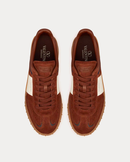 Valentino Upvillage Leather Chocolate / Ivory Low Top Sneakers - 2