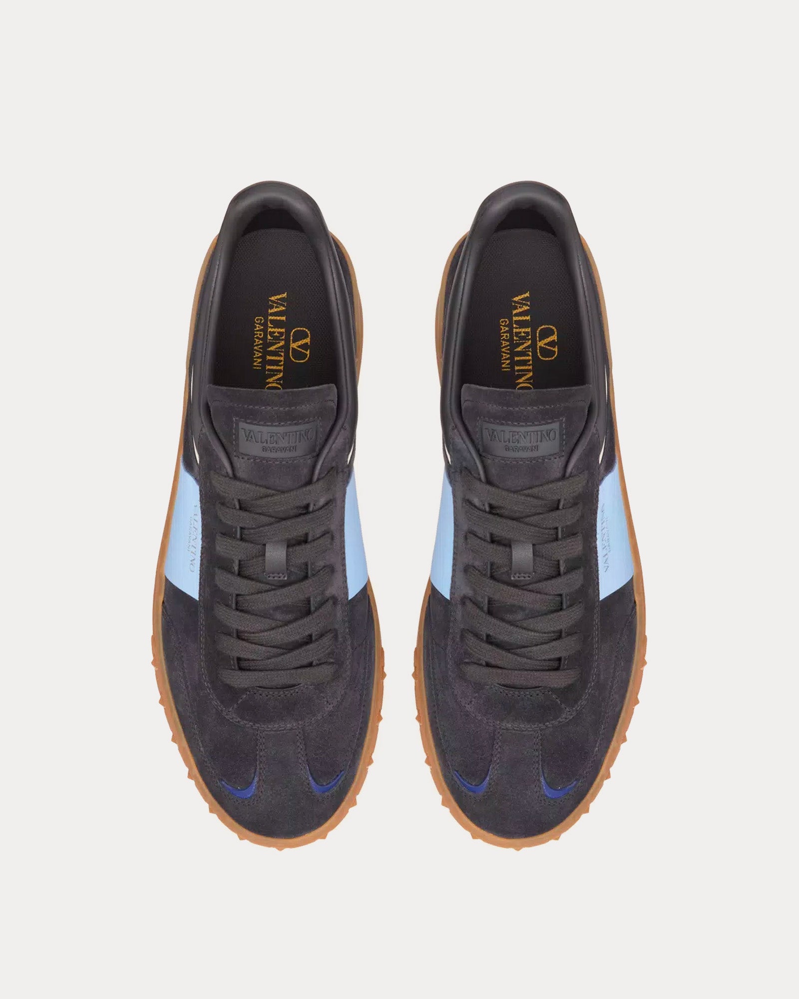Valentino - Upvillage Leather Grey / Sapphire Low Top Sneakers