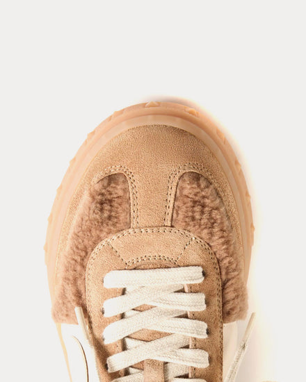 Valentino Upvillage Wool & Crust Leather Camel / Glace Low Top Sneakers - 5