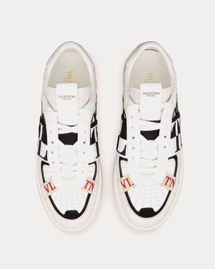 Valentino VL7N Calfskin & Fabric Banded White / Black / Mint / Ruby Low Top Sneakers - 2