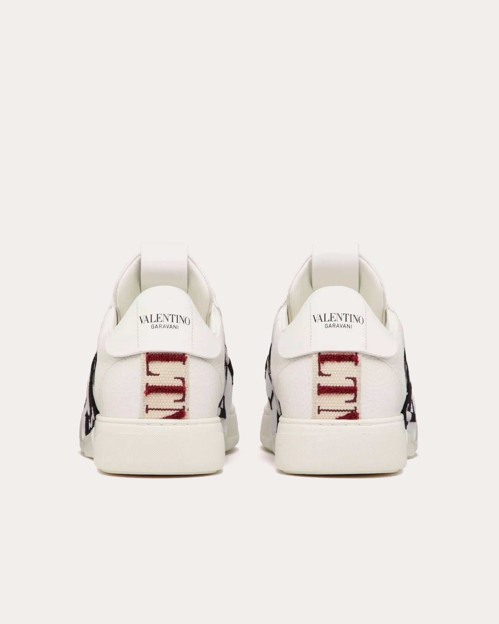 Valentino - VL7N Calfskin & Fabric Banded White / Black / Mint / Ruby Low Top Sneakers
