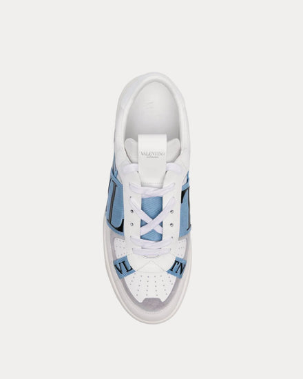 Valentino VL7N Calfskin & Fabric Banded White / Blue / Grey Low Top Sneakers - 2
