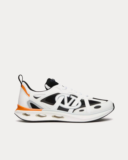 Valentino Vlogo Easyjog Calfskin & Fabric Black / White / Pastel Grey / Orange Low Top Sneakers - 1