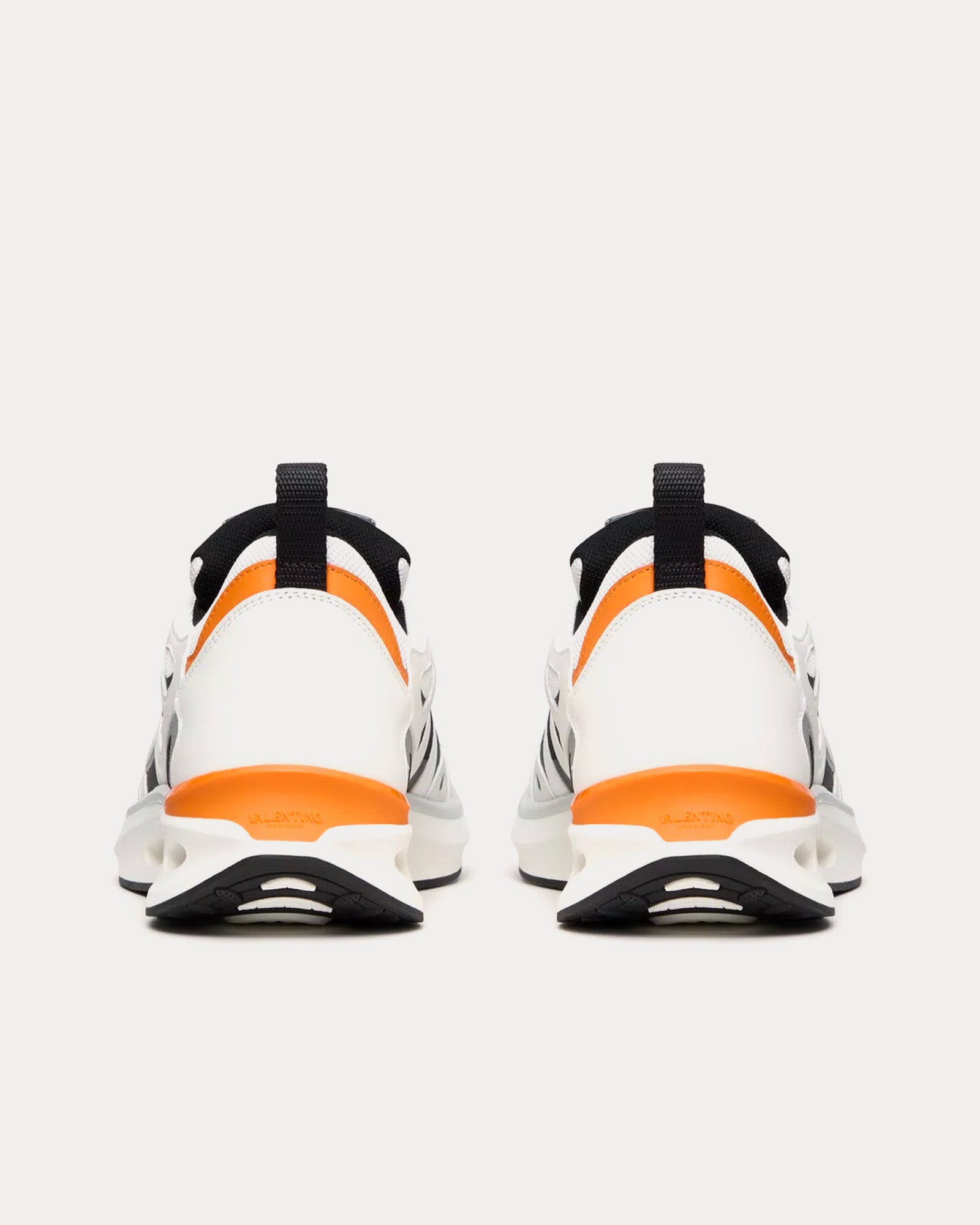 Valentino - Vlogo Easyjog Calfskin & Fabric Black / White / Pastel Grey / Orange Low Top Sneakers