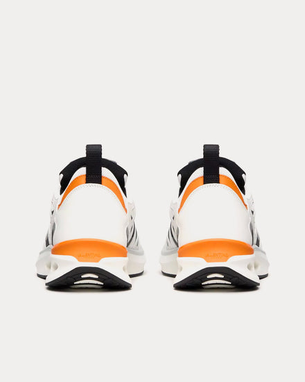 Valentino Vlogo Easyjog Calfskin & Fabric Black / White / Pastel Grey / Orange Low Top Sneakers - 3