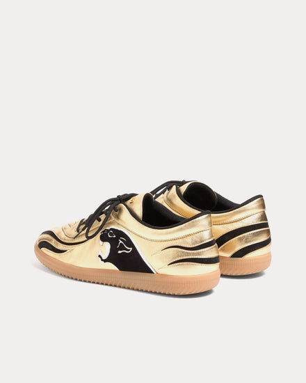 Valentino Kicky Laminated Nappa Gold Low Top Sneakers - 4