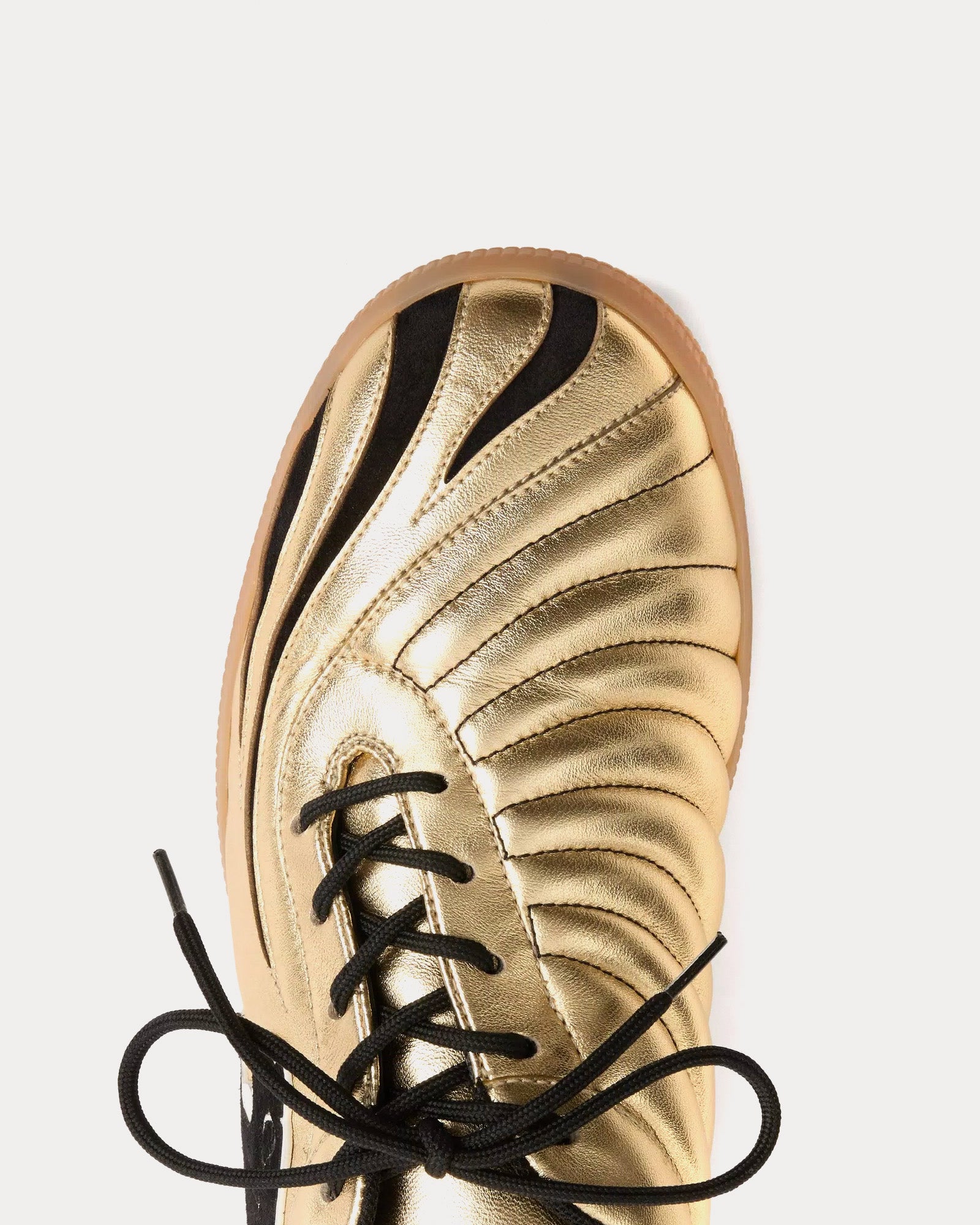 Valentino Men's Kicky Laminated Nappa Gold Low Top Sneakers & Trainers