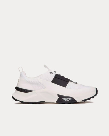Valentino True Act Mesh & Rubberised Fabric White / Black Low Top Sneakers - 1