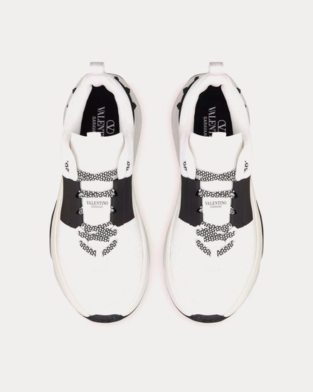 Valentino True Act Mesh & Rubberised Fabric White / Black Low Top Sneakers - 2