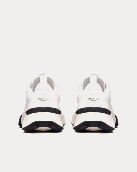 Valentino True Act Mesh & Rubberised Fabric White / Black Low Top Sneakers - 3