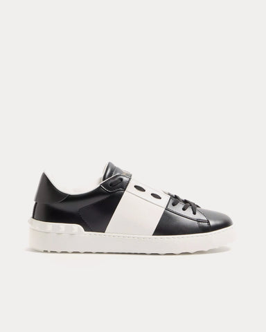 Valentino Open Calfskin Black / White Low Top Sneakers