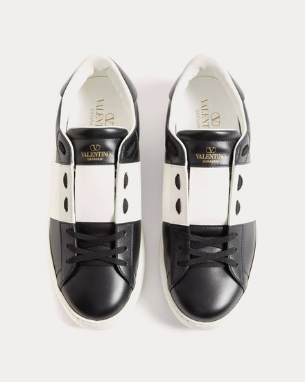 Valentino Open Calfskin Black / White Low Top Sneakers - 2