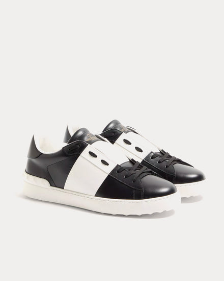 Valentino Open Calfskin Black / White Low Top Sneakers - 3
