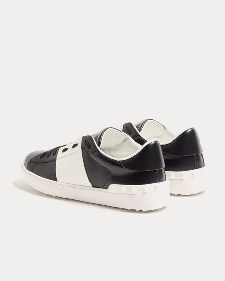 Valentino Open Calfskin Black / White Low Top Sneakers - 4