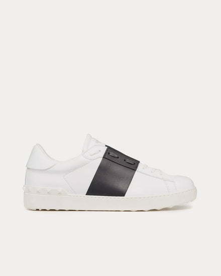 Valentino Open Calfskin White / Black Low Top Sneakers - 1