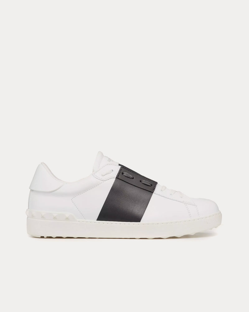 Valentino Open Calfskin White / Black Low Top Sneakers - 1