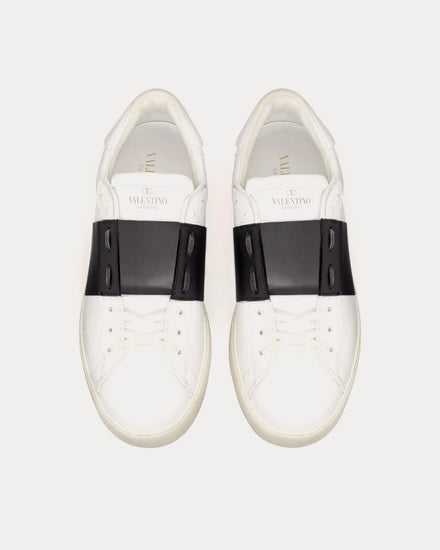 Valentino Open Calfskin White / Black Low Top Sneakers - 2