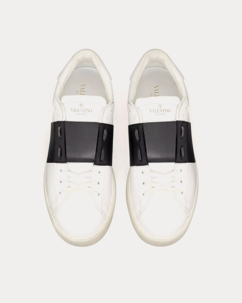 Valentino Open Calfskin White / Black Low Top Sneakers - 2