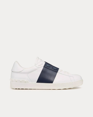 Valentino Open Calfskin White / Navy Low Top Sneakers