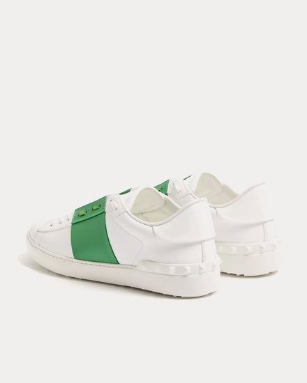 Valentino Open Calfskin White / Green Low Top Sneakers - 4