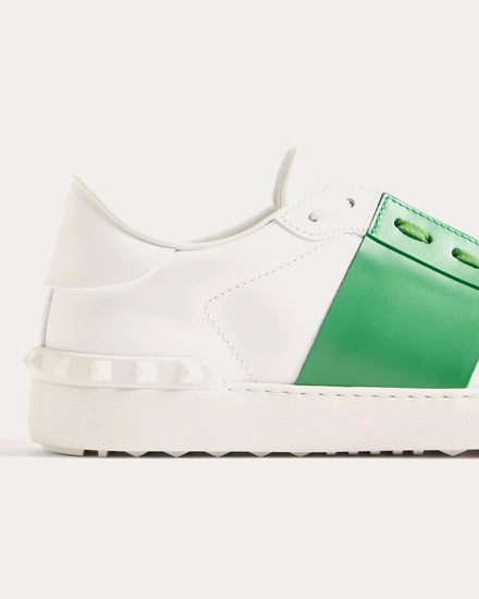 Valentino Open Calfskin White / Green Low Top Sneakers - 5