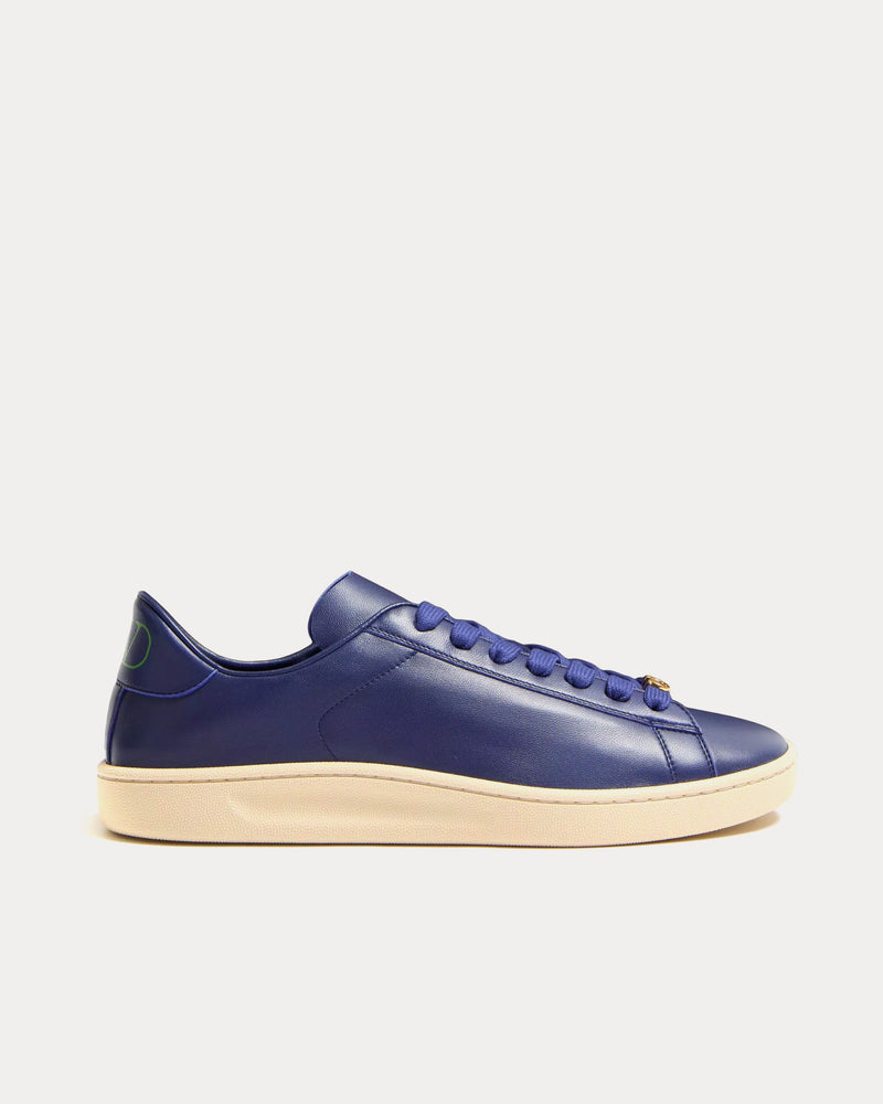 Valentino Royco Nappa Calfskin Indigo Low Top Sneakers - 1