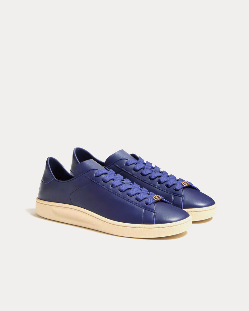 Valentino Royco Nappa Calfskin Indigo Low Top Sneakers - 3