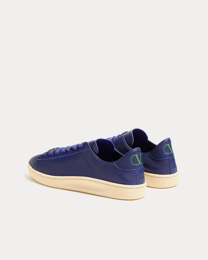 Valentino Royco Nappa Calfskin Indigo Low Top Sneakers - 4
