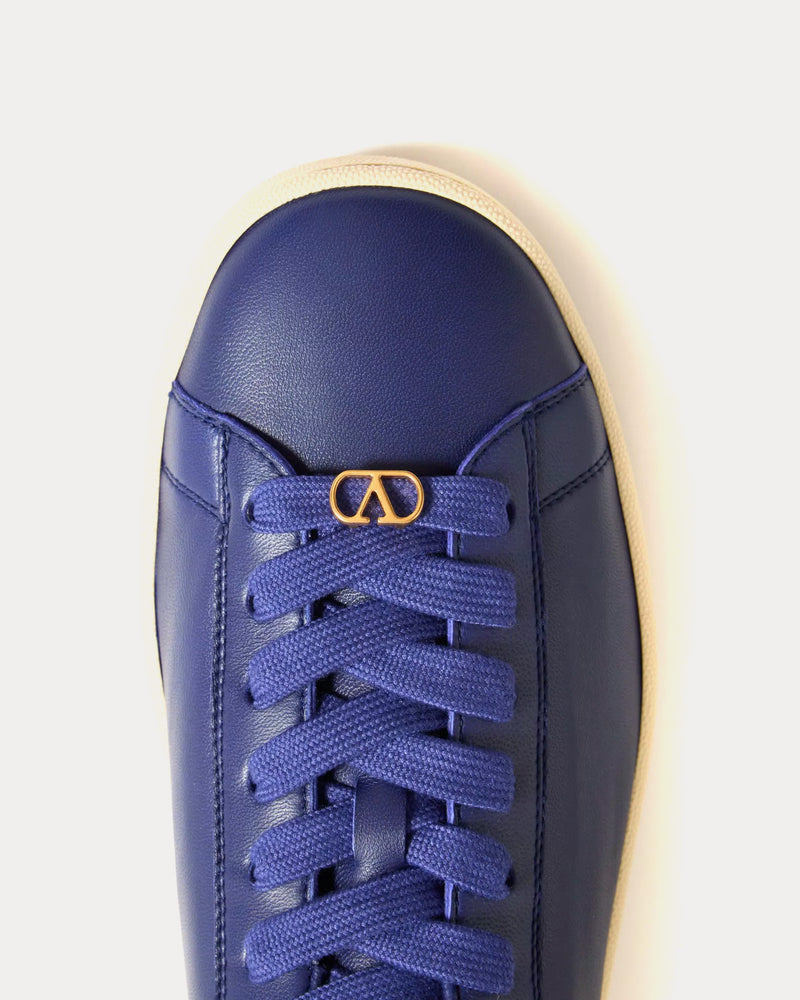 Valentino Royco Nappa Calfskin Indigo Low Top Sneakers - 5