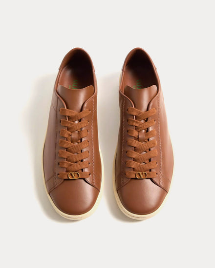 Valentino Royco Nappa Calfskin Tobacco Low Top Sneakers - 2