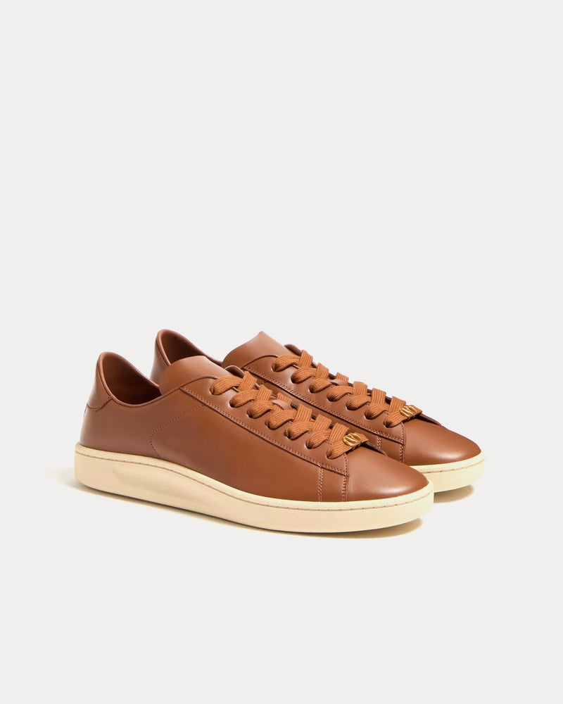 Valentino Royco Nappa Calfskin Tobacco Low Top Sneakers - 3