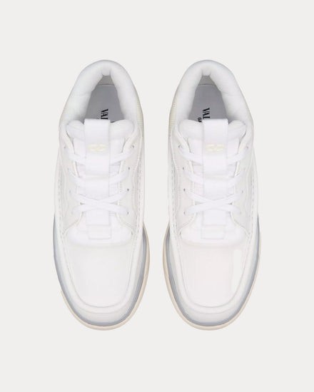 Valentino Runboot Calfskin Leather White Mid Top Sneakers - 2