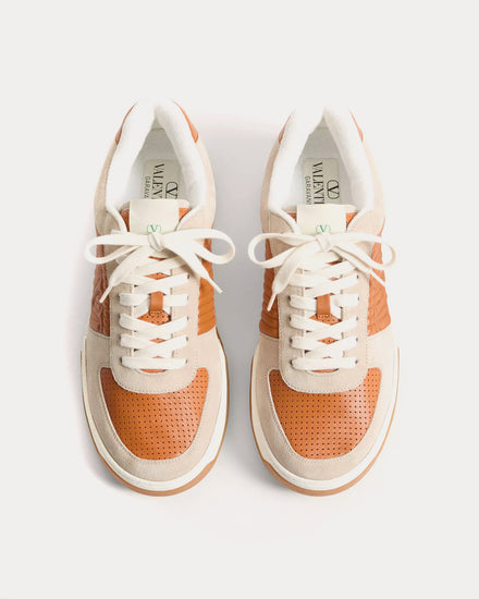 Valentino Sparry Split Leather & Nappa Beige Low Top Sneakers - 2