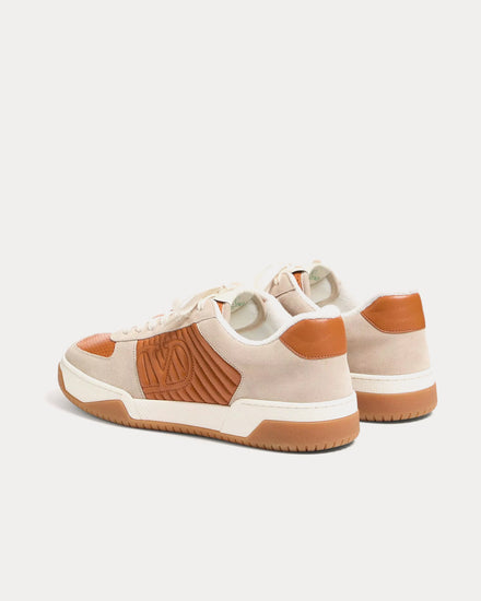 Valentino Sparry Split Leather & Nappa Beige Low Top Sneakers - 4
