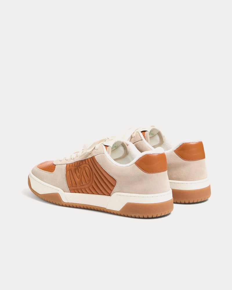 Valentino Sparry Split Leather & Nappa Beige Low Top Sneakers - 4