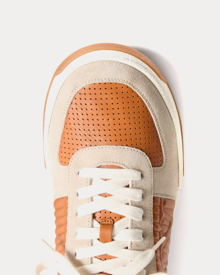 Valentino Sparry Split Leather & Nappa Beige Low Top Sneakers - 5