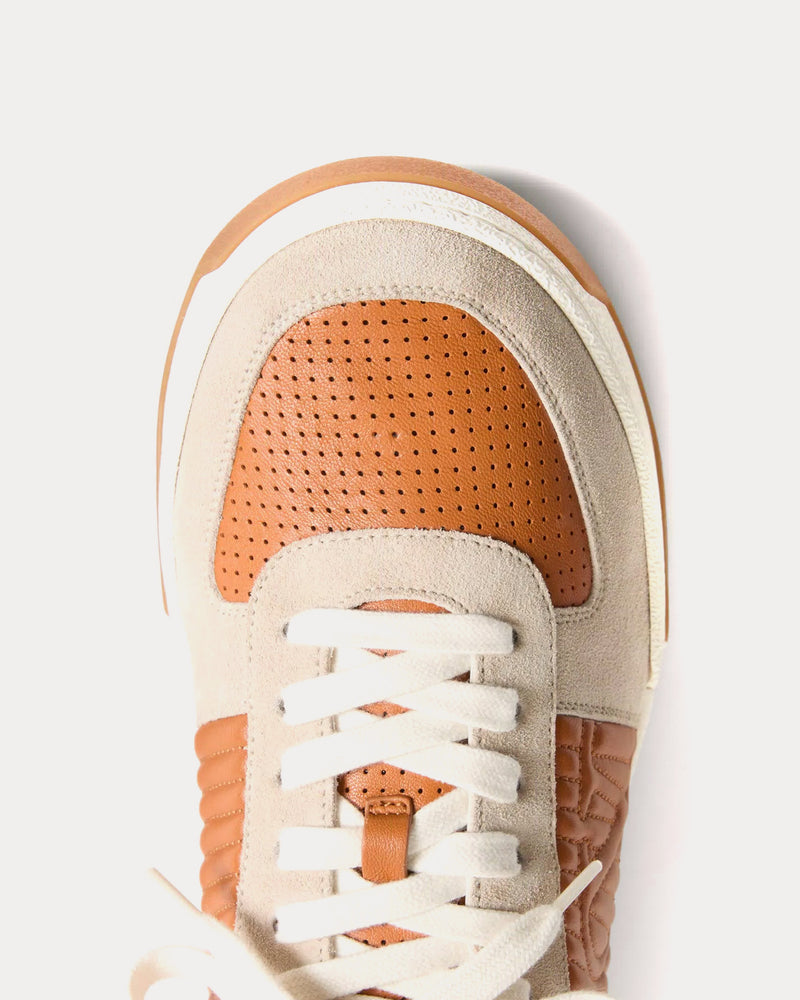 Valentino Sparry Split Leather & Nappa Beige Low Top Sneakers - 5