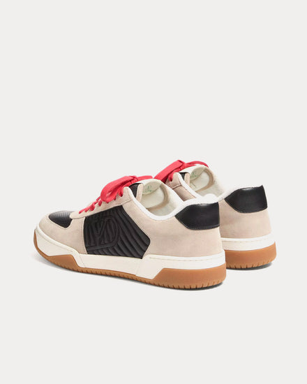 Valentino Sparry Split Leather & Nappa Black Low Top Sneakers - 4