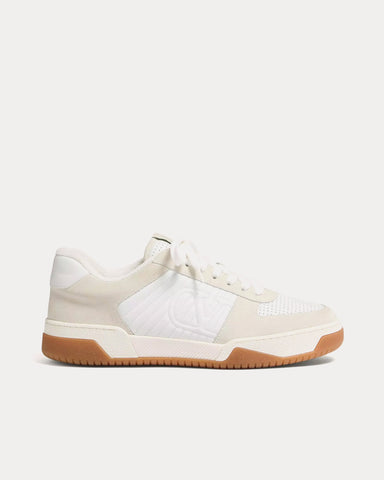 Valentino Sparry Split Leather & Nappa White Low Top Sneakers