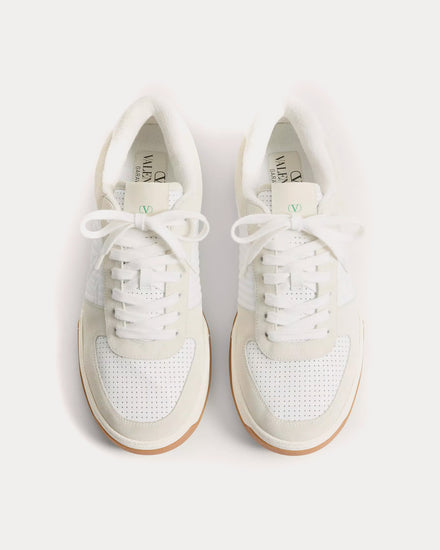 Valentino Sparry Split Leather & Nappa White Low Top Sneakers - 2