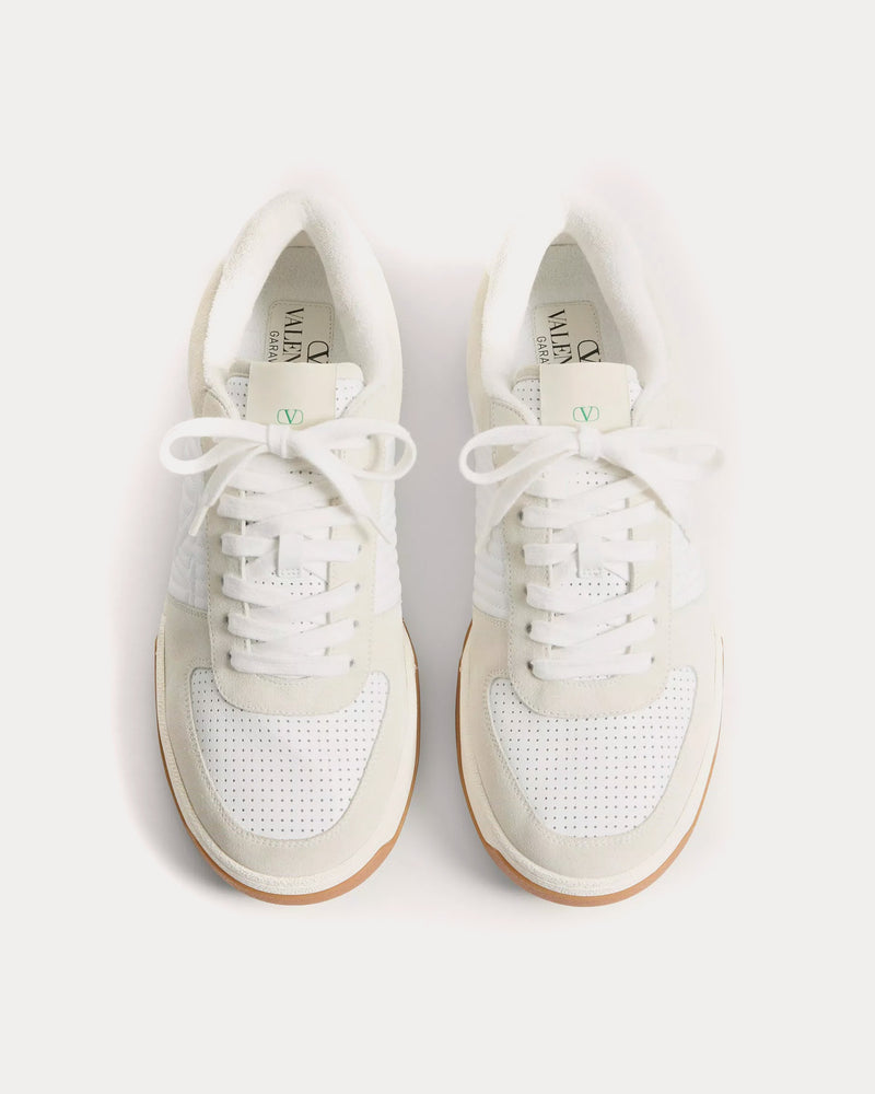 Valentino Sparry Split Leather & Nappa White Low Top Sneakers - 2