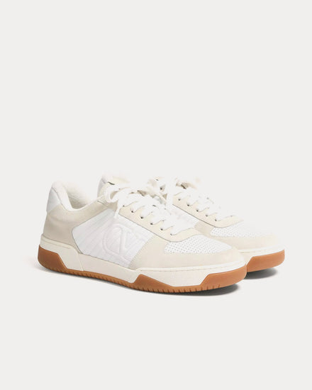 Valentino Sparry Split Leather & Nappa White Low Top Sneakers - 3