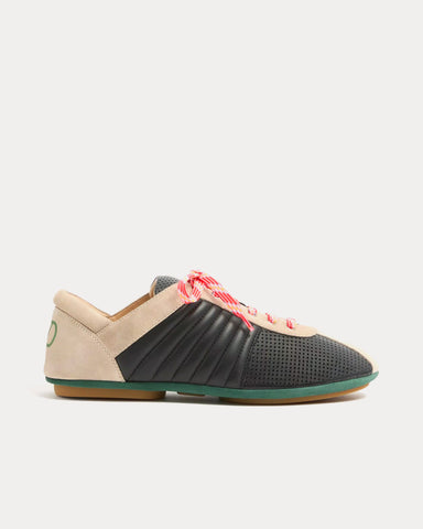 Valentino Strikie Perforated Nappa & Suede Black Low Top Sneakers