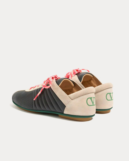 Valentino Strikie Perforated Nappa & Suede Black Low Top Sneakers - 4