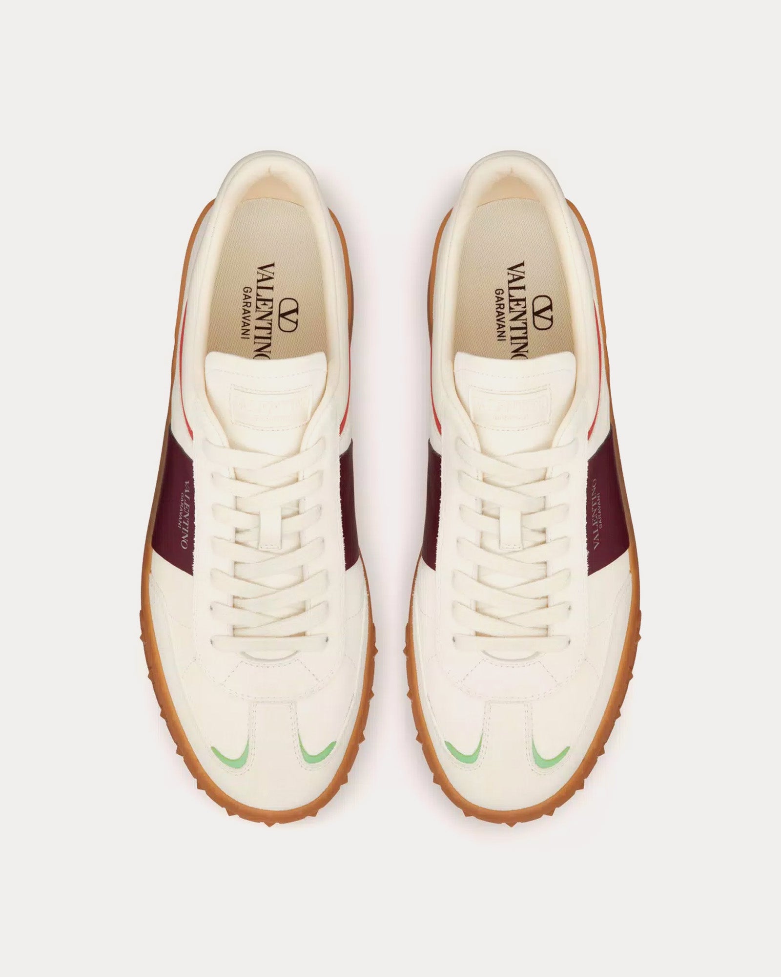 Valentino - Upvillage Leather Ivory / Wine / Mint / Amber Low Top Sneakers