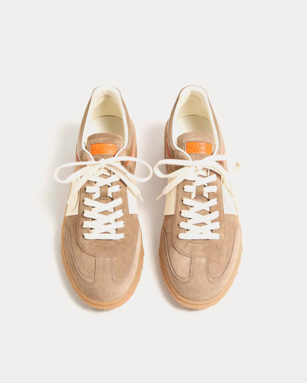 Valentino Upvillage Split Leather & Calfskin Nappa Leather Khaki / Ivory Low Top Sneakers - 2